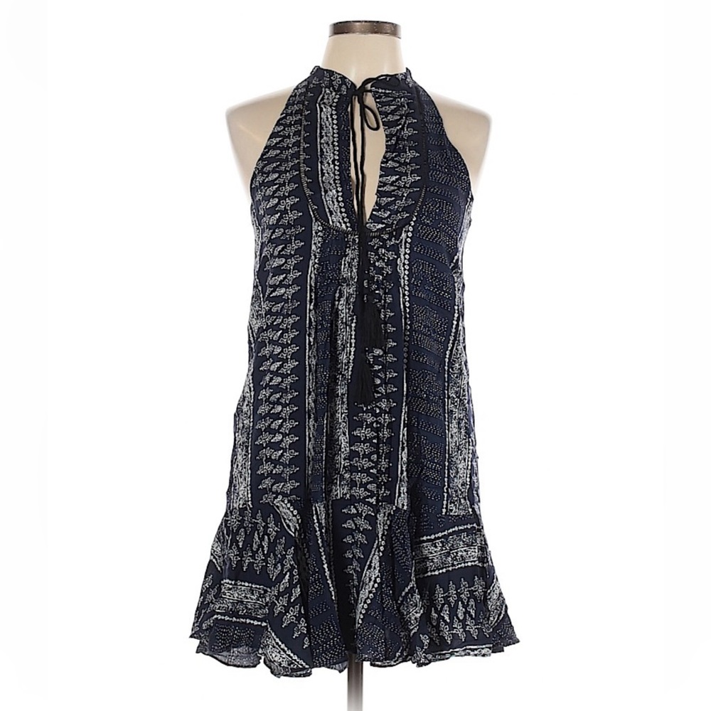 VICI halter bandana blue mini dress